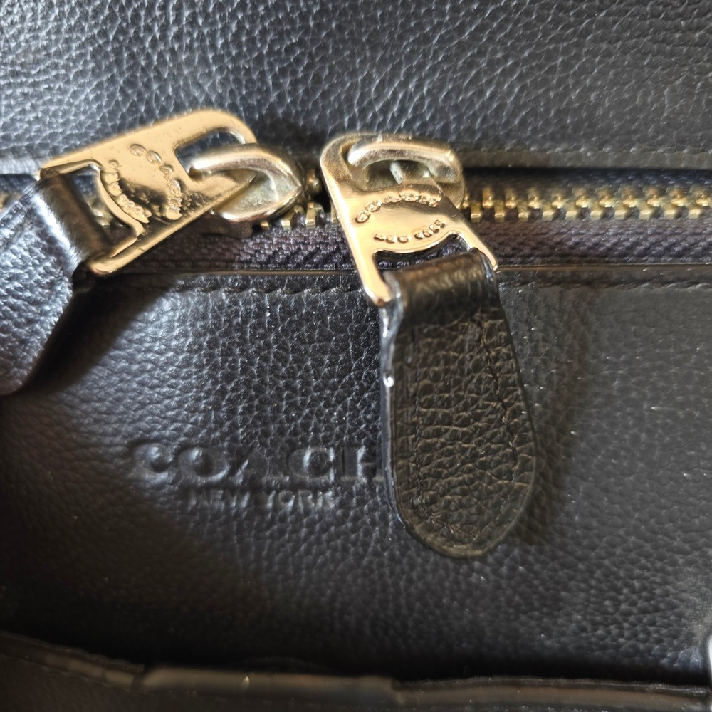 Coach Hamilton Briefcase Black Pebbled Leather Laptop Bag F72985 - Picture 3 of 13
